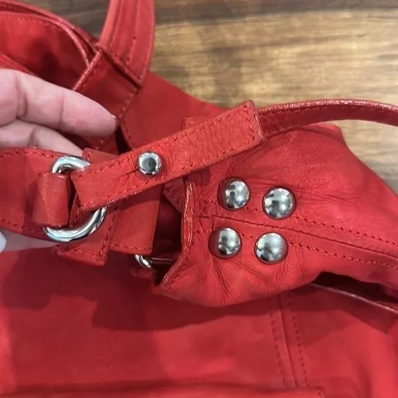 Laura Di Maggio Red Suede Slouchy Crossbody Bag